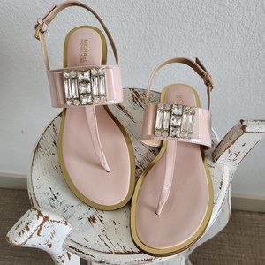 Michael Kors Pink Patent Leather Thong Sandals